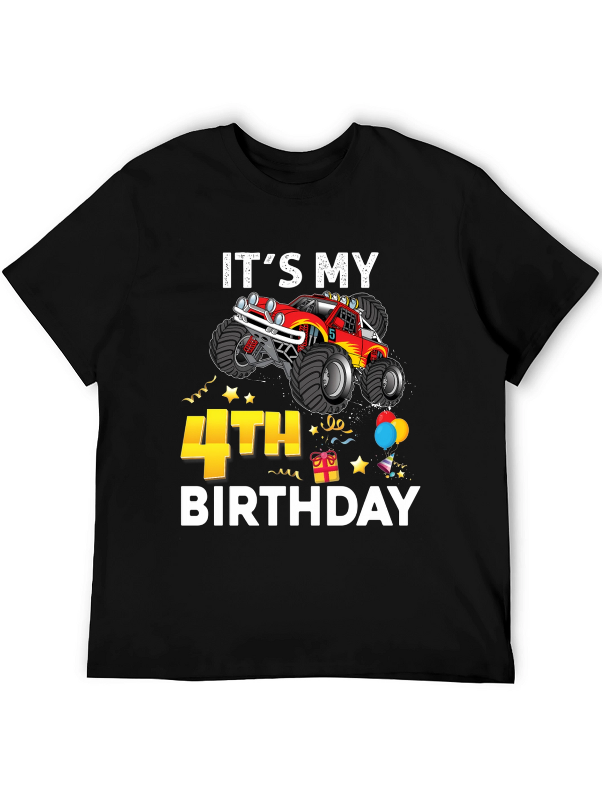 Its My 4th Birthday Monster Truck T-Shirt