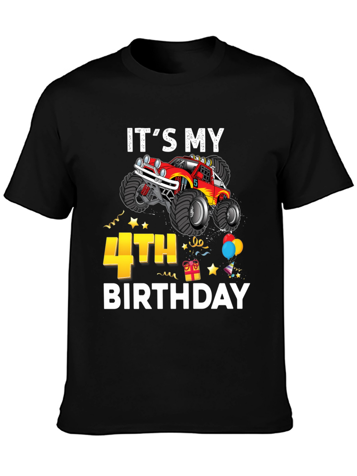Its My 4th Birthday Monster Truck T-Shirt