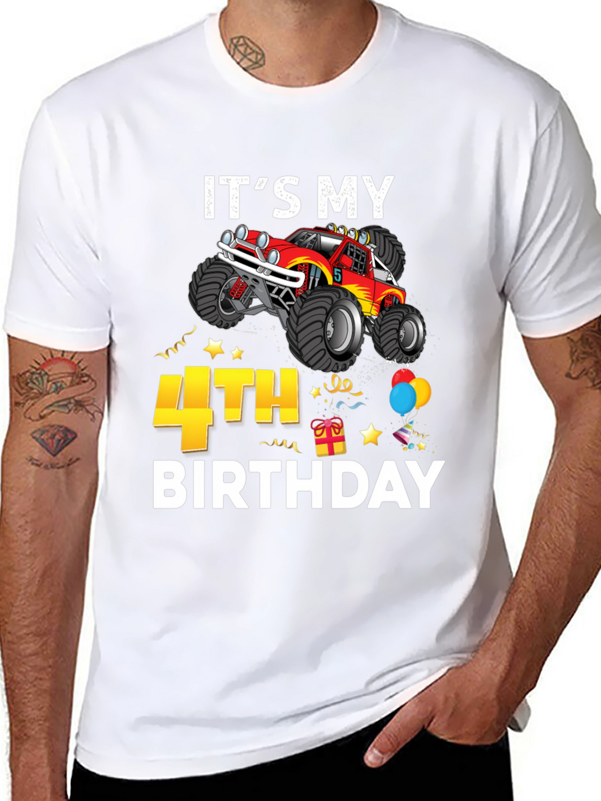 Its My 4th Birthday Monster Truck T-Shirt