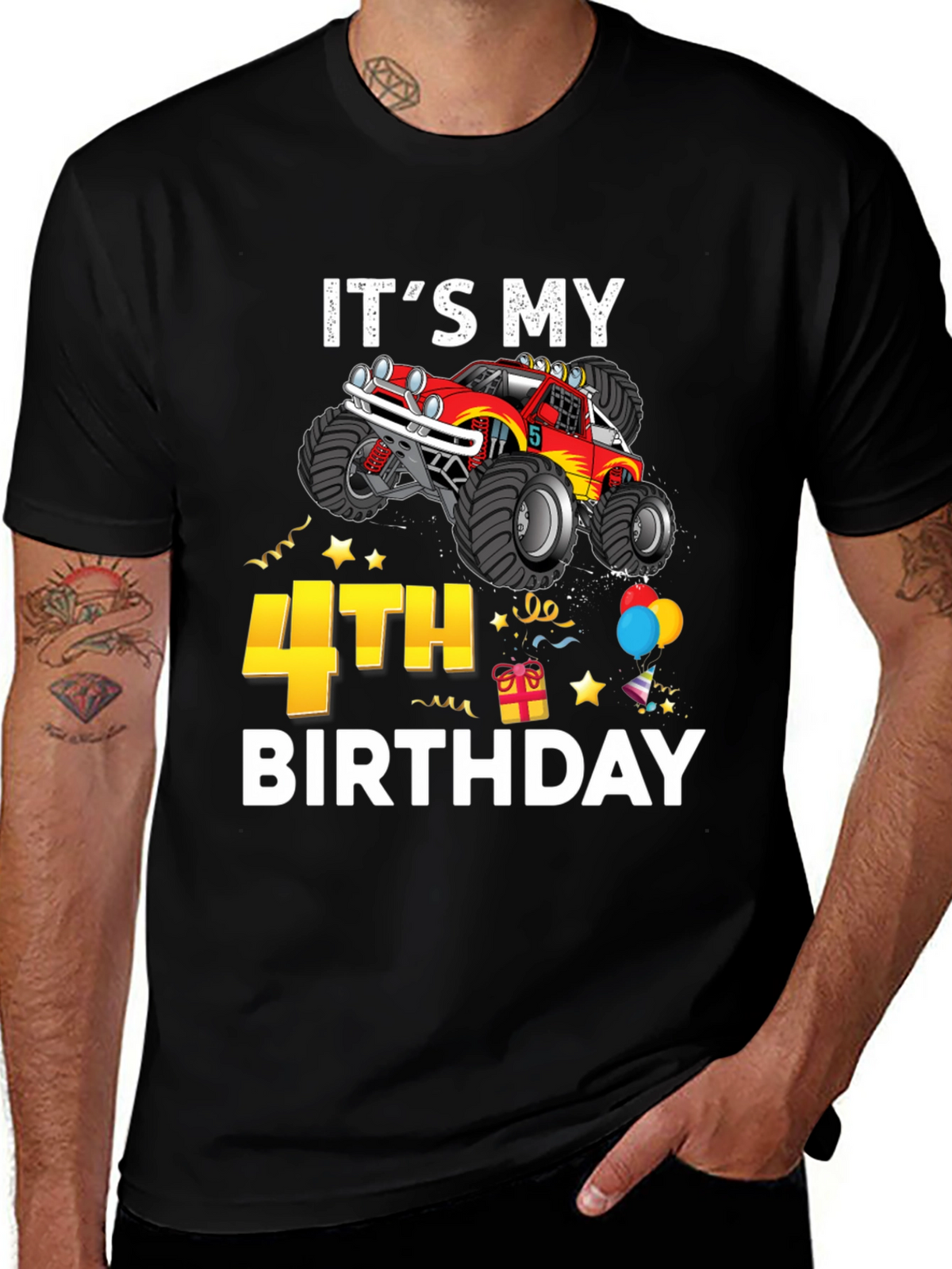 Its My 4th Birthday Monster Truck T-Shirt