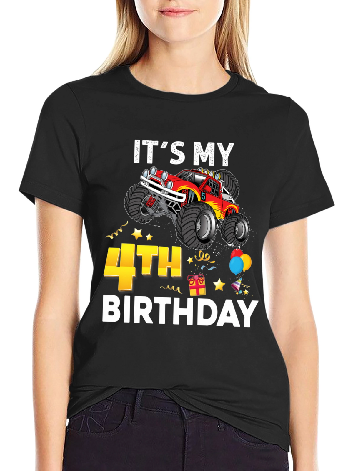 Its My 4th Birthday Monster Truck T-Shirt
