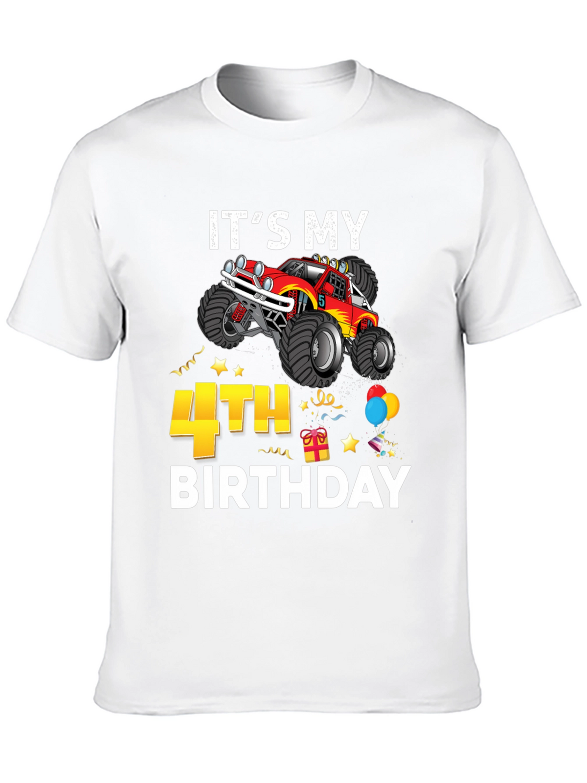Its My 4th Birthday Monster Truck T-Shirt