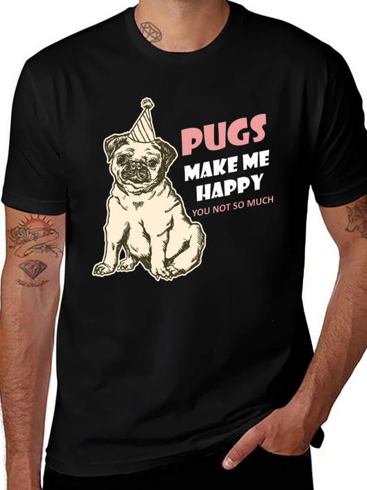 Pugs Make Me Happy Graphic Tee