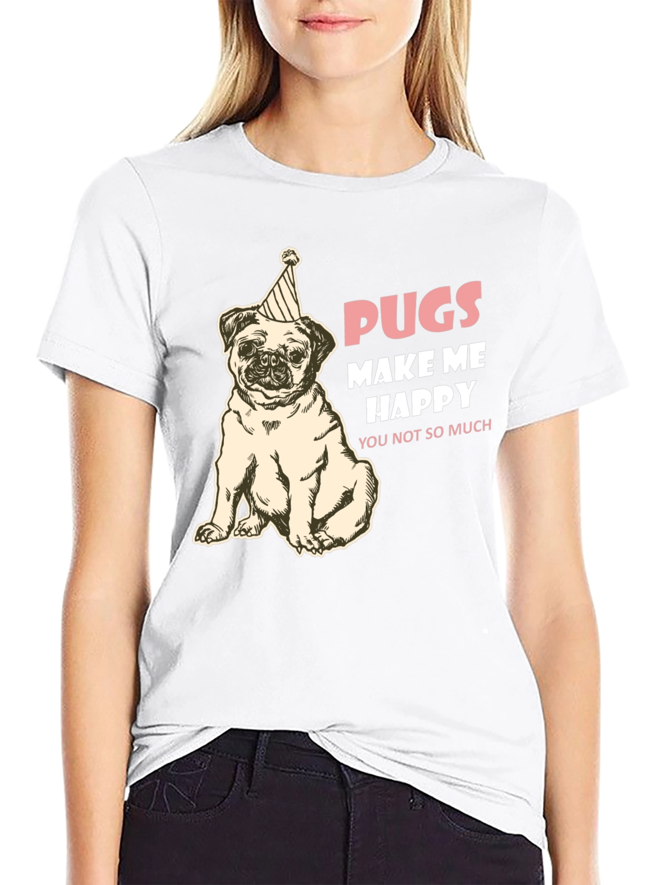 Pugs Make Me Happy Graphic Tee