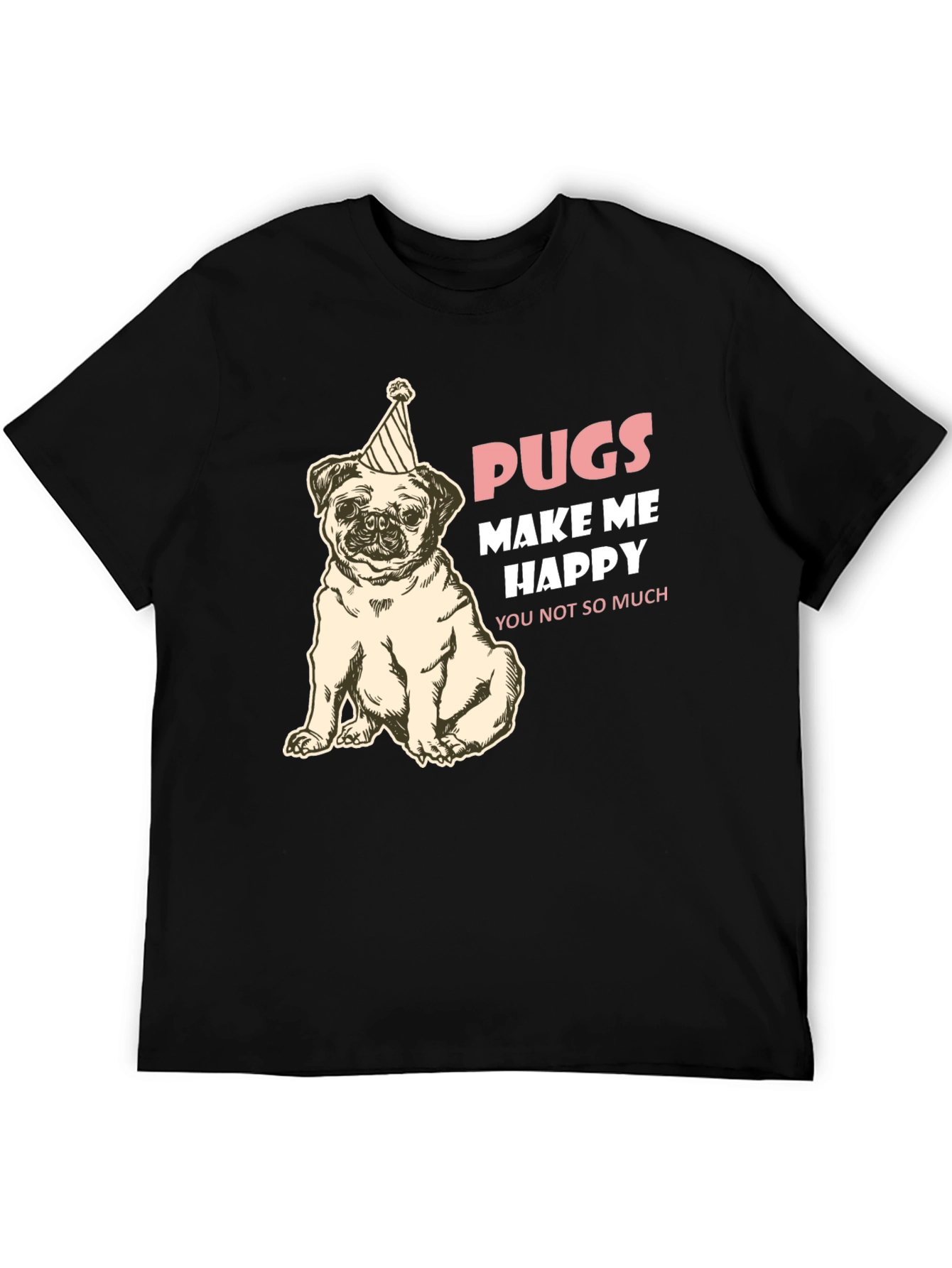 Pugs Make Me Happy Graphic Tee