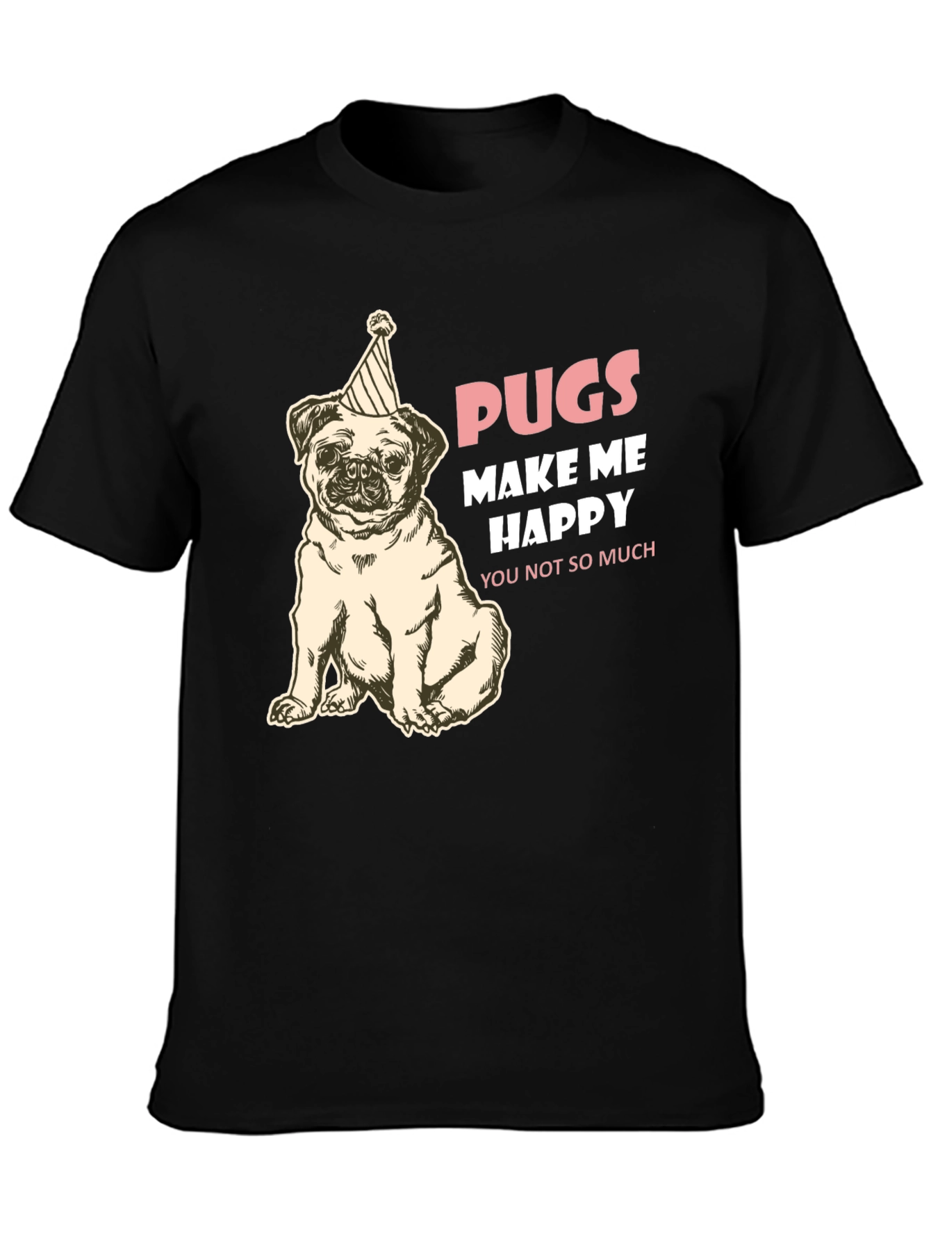 Pugs Make Me Happy Graphic Tee