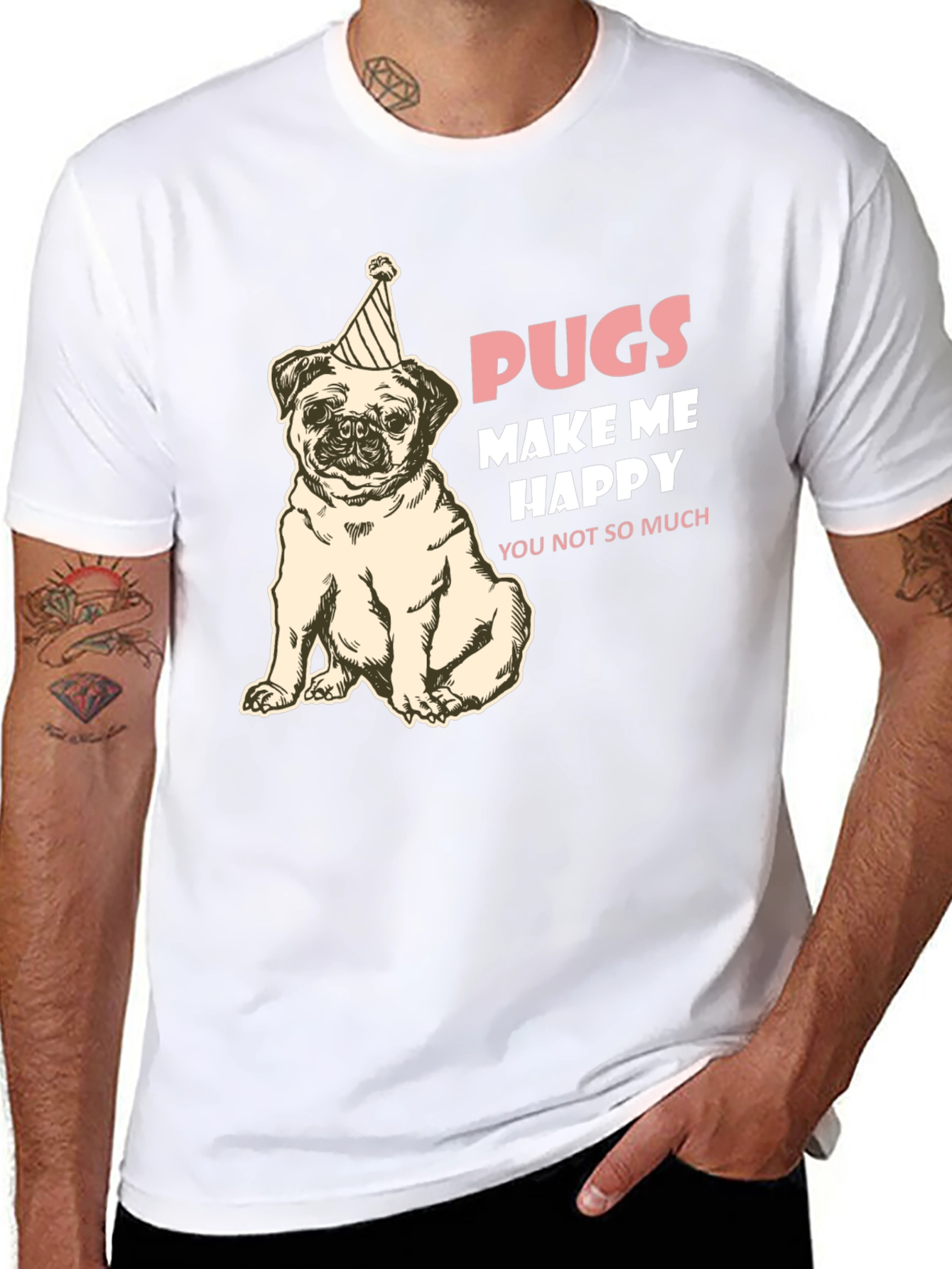 Pugs Make Me Happy Graphic Tee