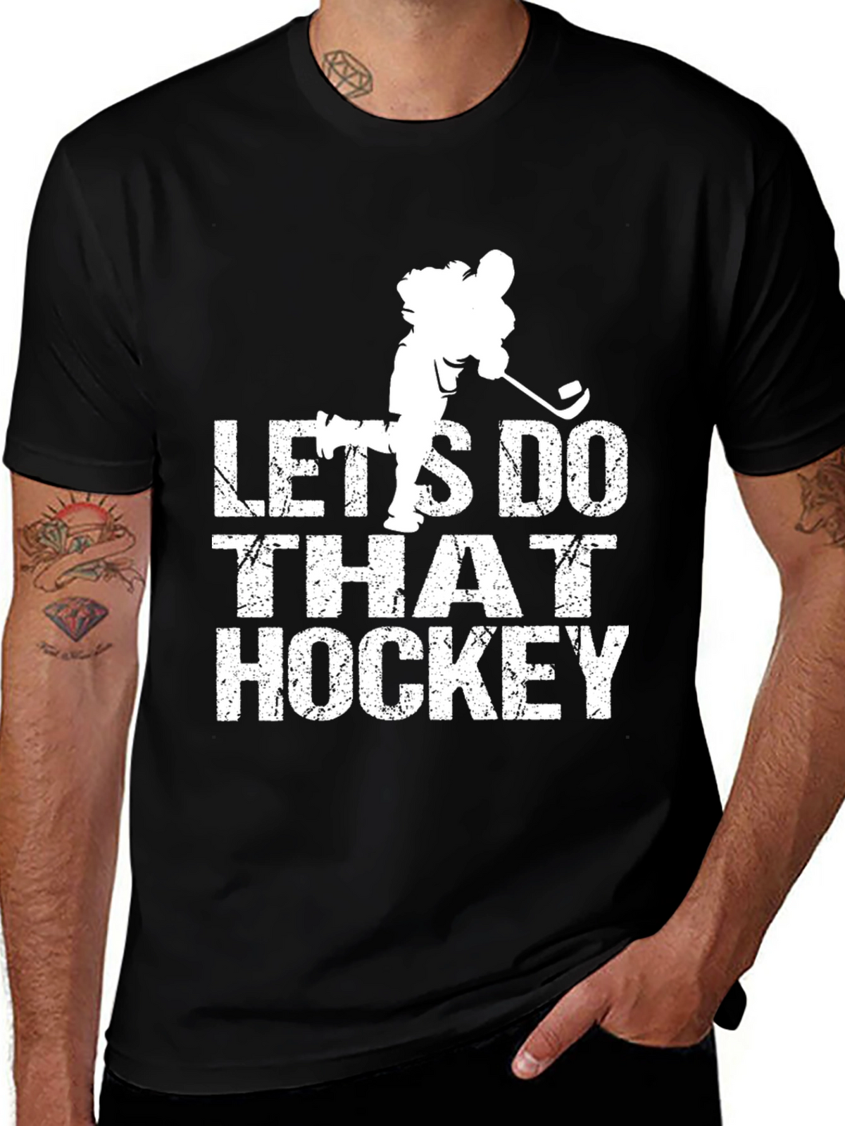 Lets Do That Hockey T-Shirt - Black Cotton Tee