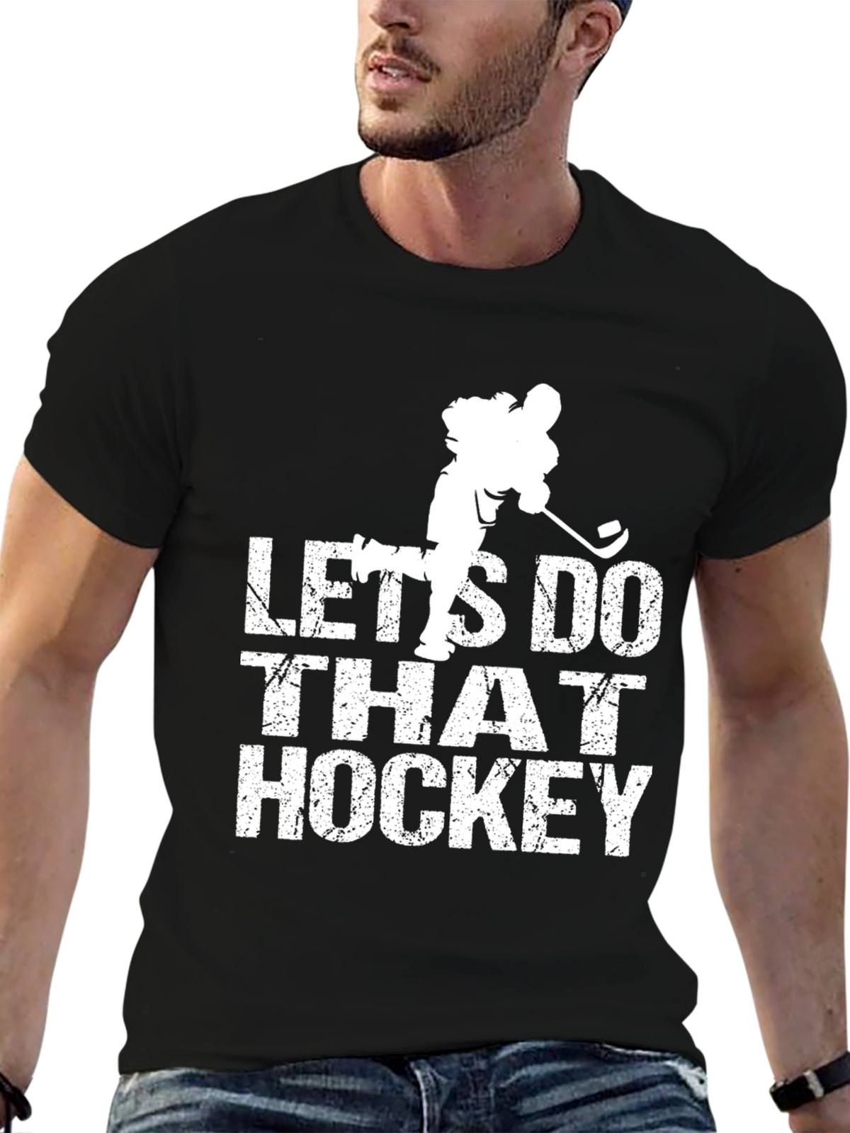 Lets Do That Hockey T-Shirt - Black Cotton Tee