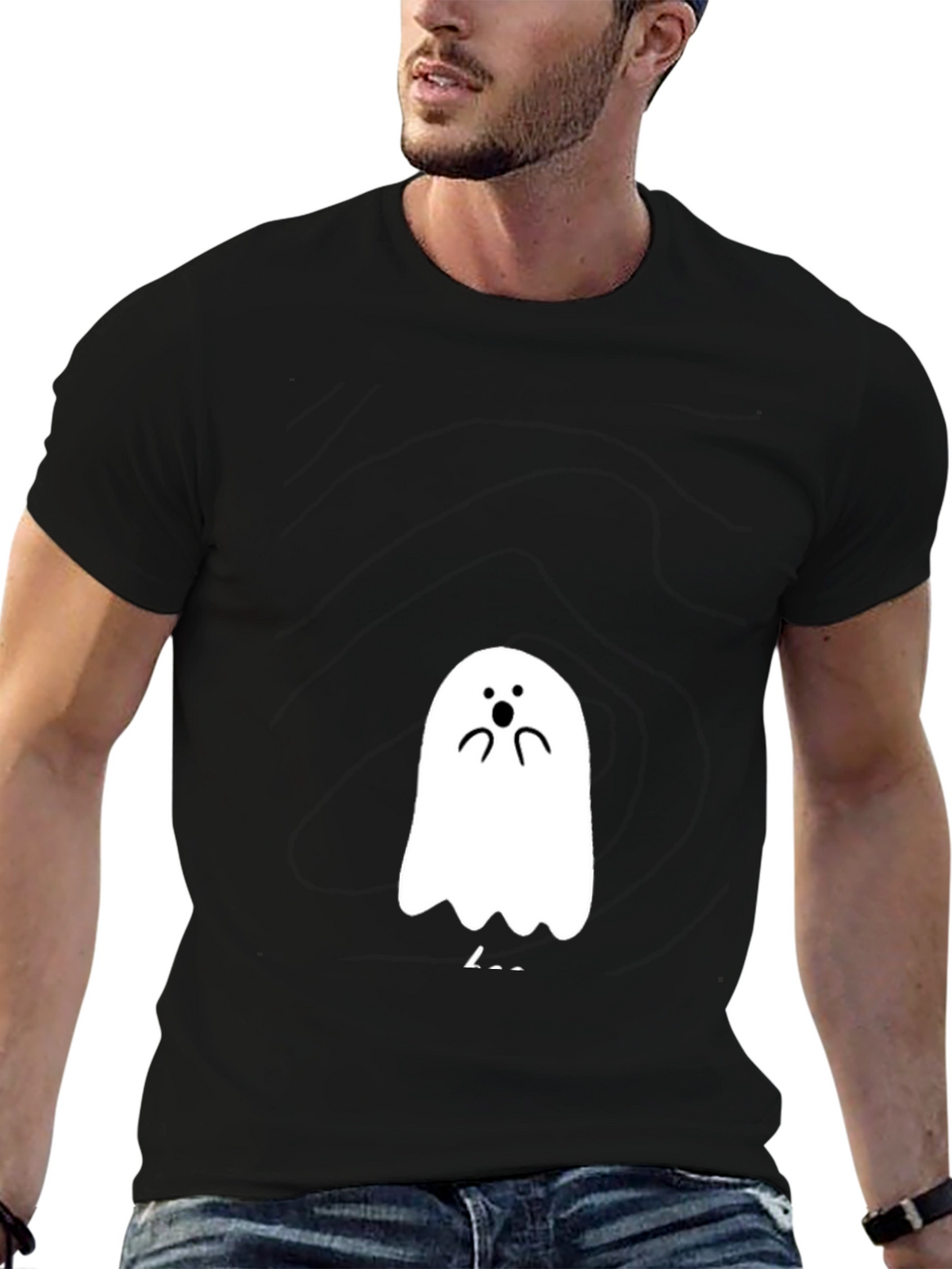 Cute Ghost Graphic Tee - Halloween Shirt
