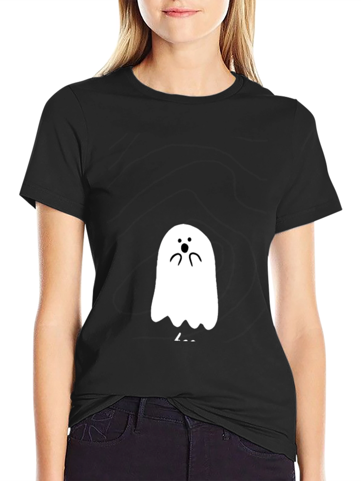 Cute Ghost Graphic Tee - Halloween Shirt