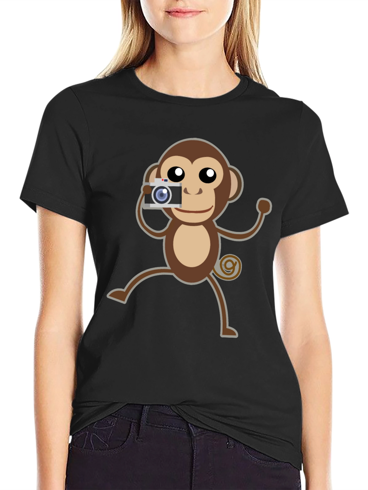Monkey Photographer Graphic T-Shirt