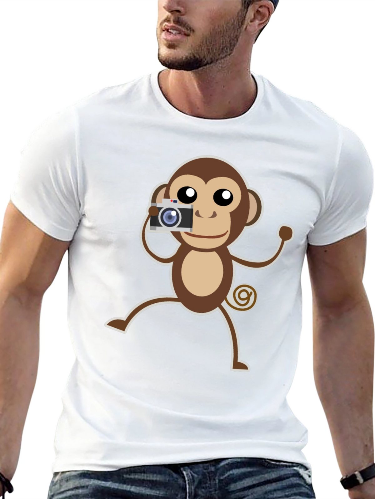 Monkey Photographer Graphic T-Shirt
