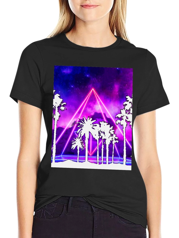 Retro Palm Tree Neon Graphic T-Shirt