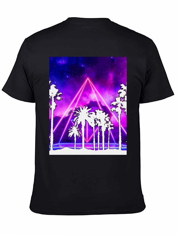 Retro Palm Tree Neon Graphic T-Shirt