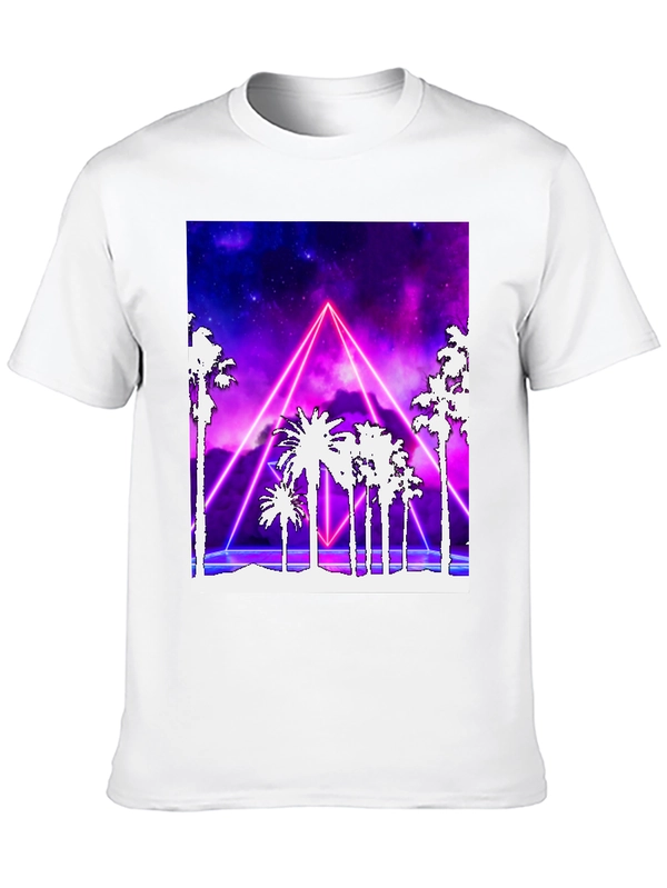 Retro Palm Tree Neon Graphic T-Shirt