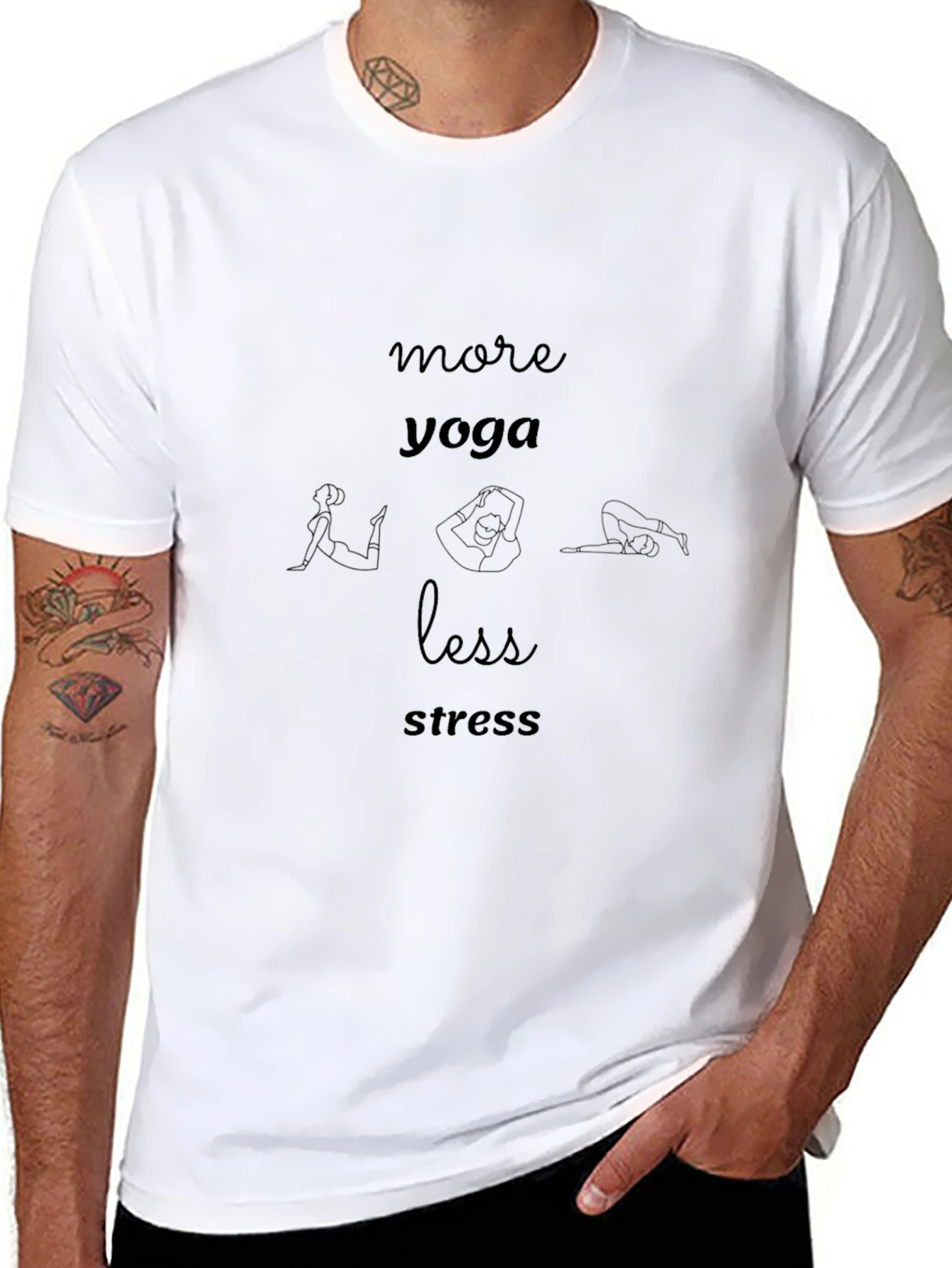 Yoga Graphic Tee - More Yoga Less Stress