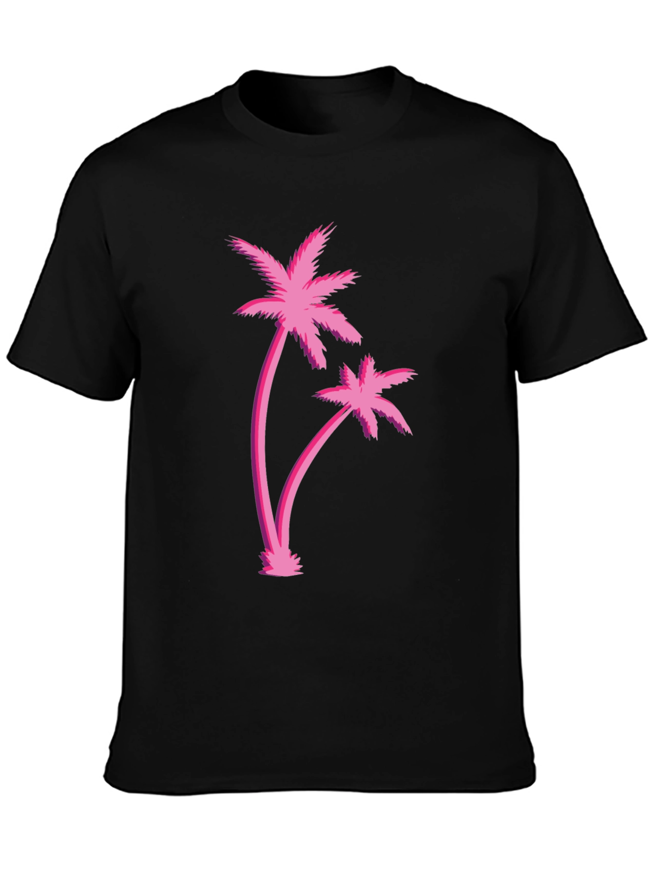 Retro Palm Tree Graphic Black T-Shirt