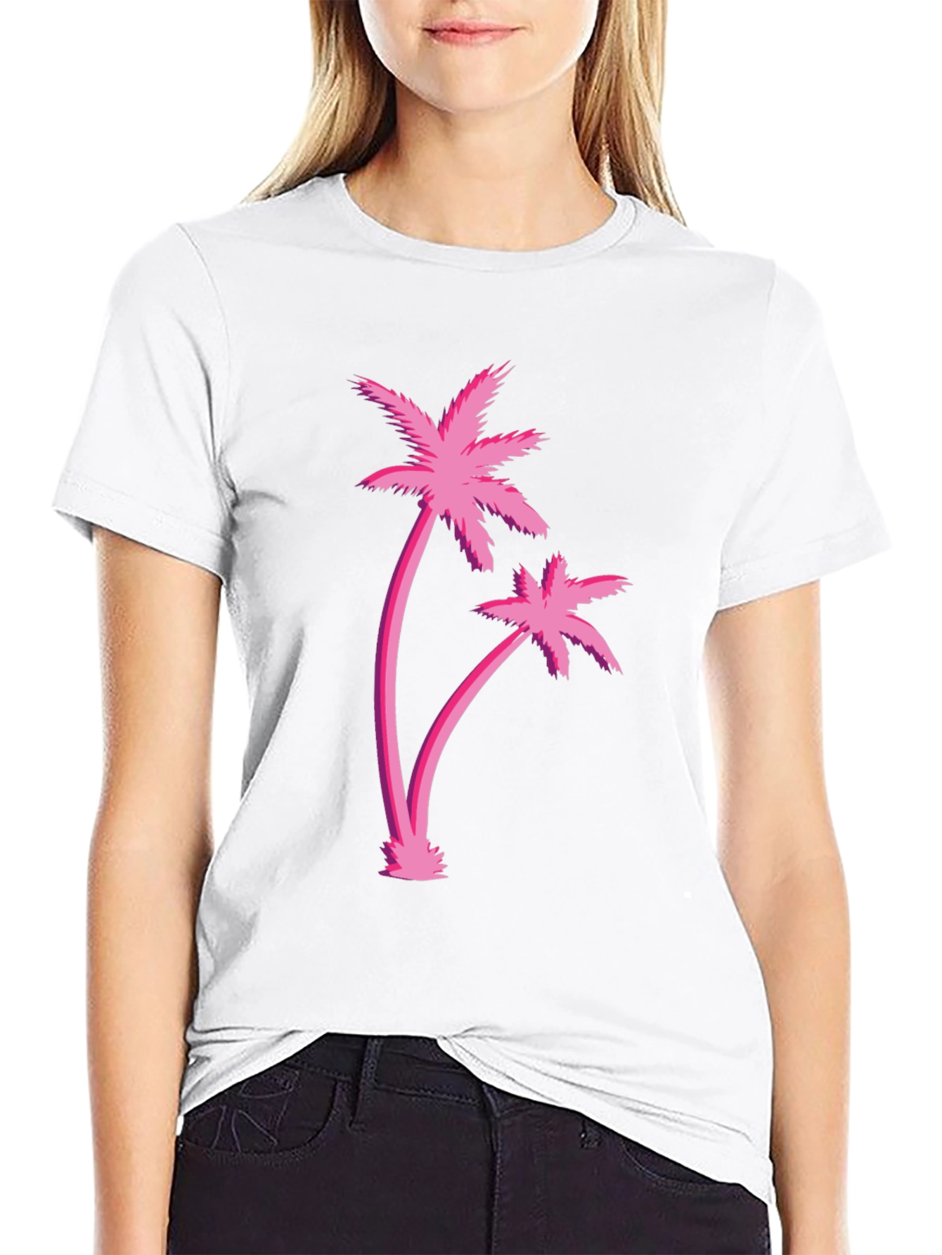 Retro Palm Tree Graphic Black T-Shirt