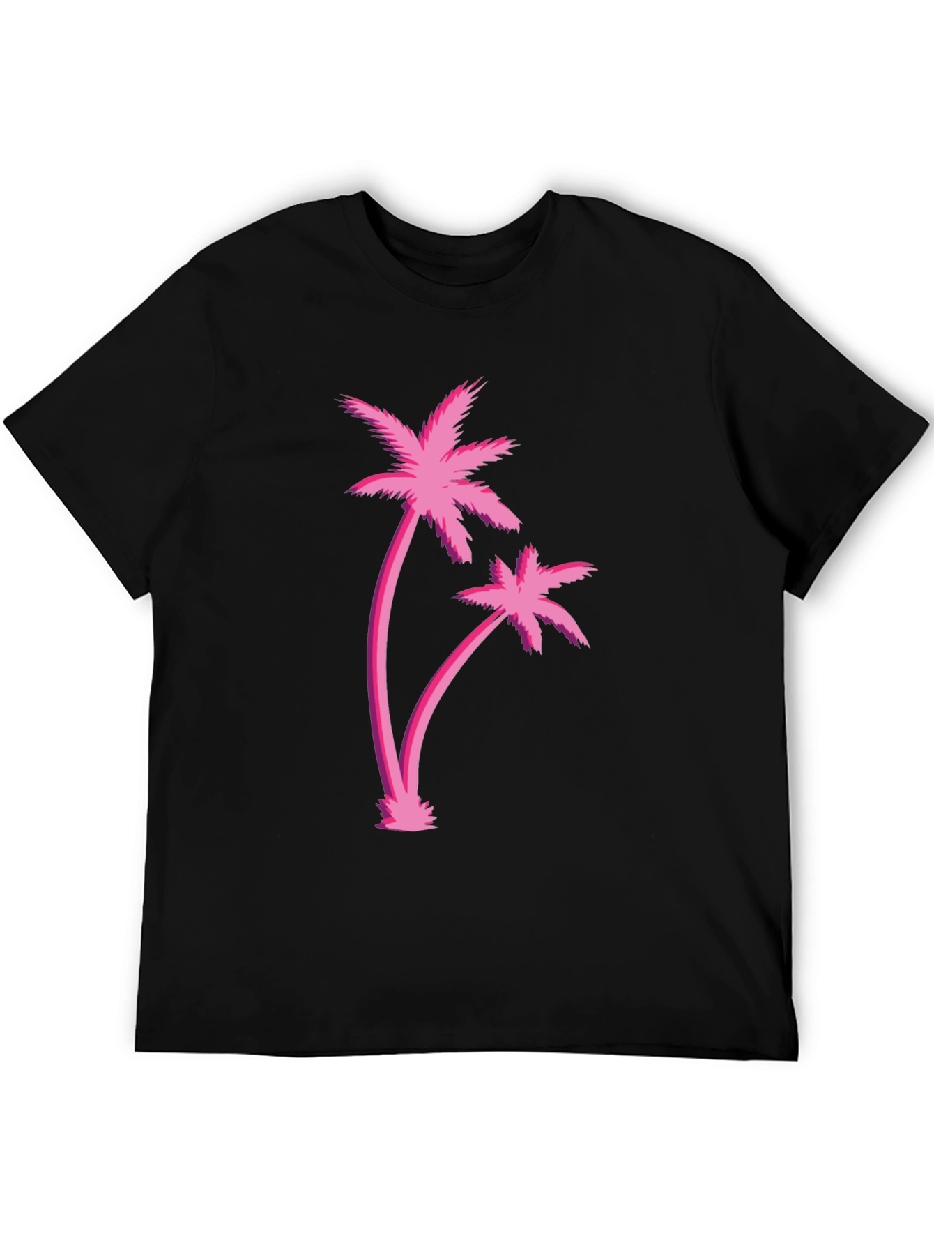 Retro Palm Tree Graphic Black T-Shirt