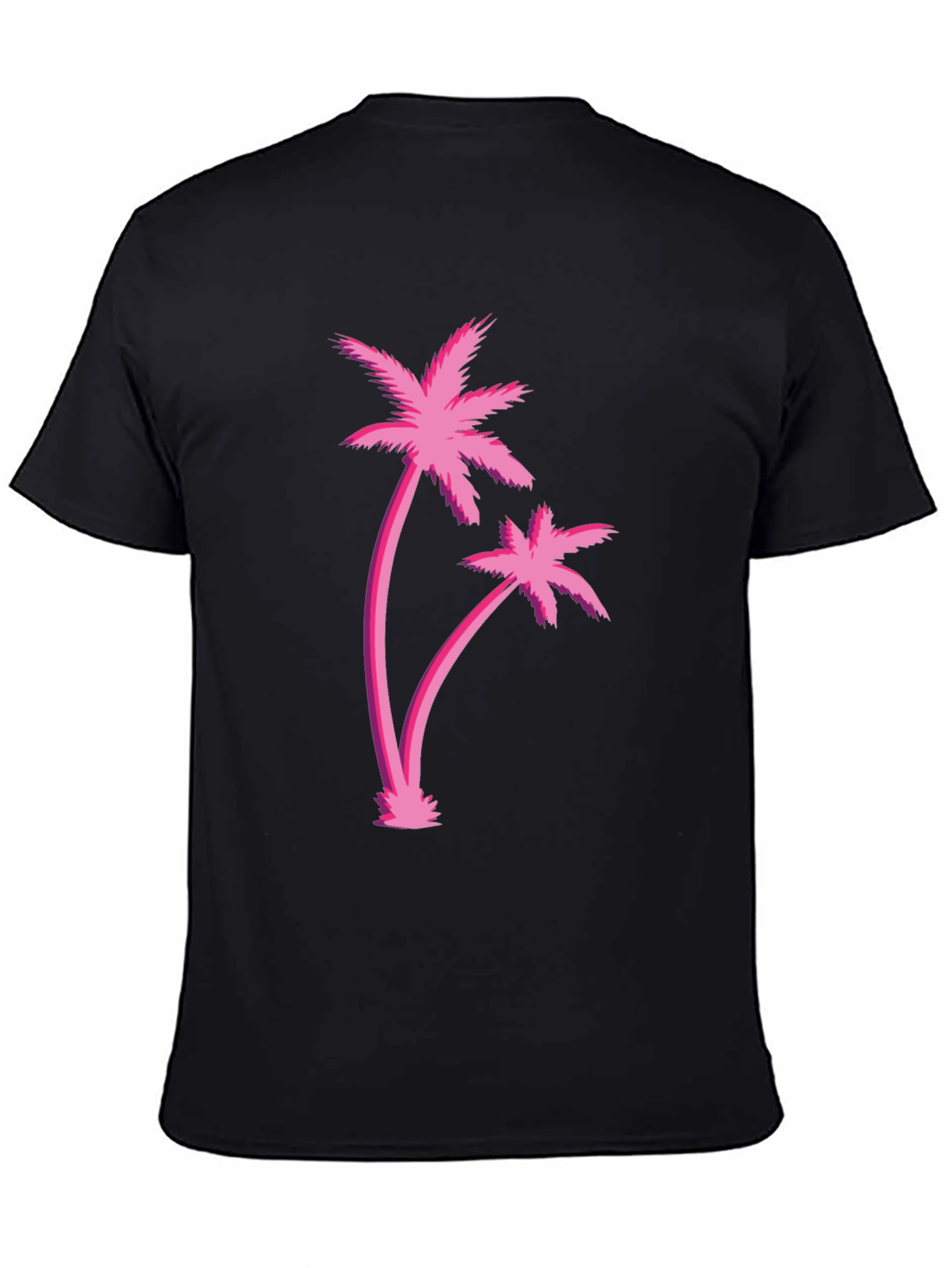 Retro Palm Tree Graphic Black T-Shirt