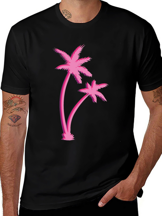 Retro Palm Tree Graphic Black T-Shirt