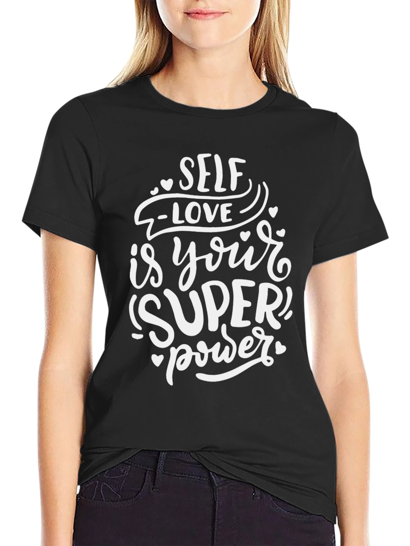 Self-Love Superpower Graphic Tee - Black T-Shirt