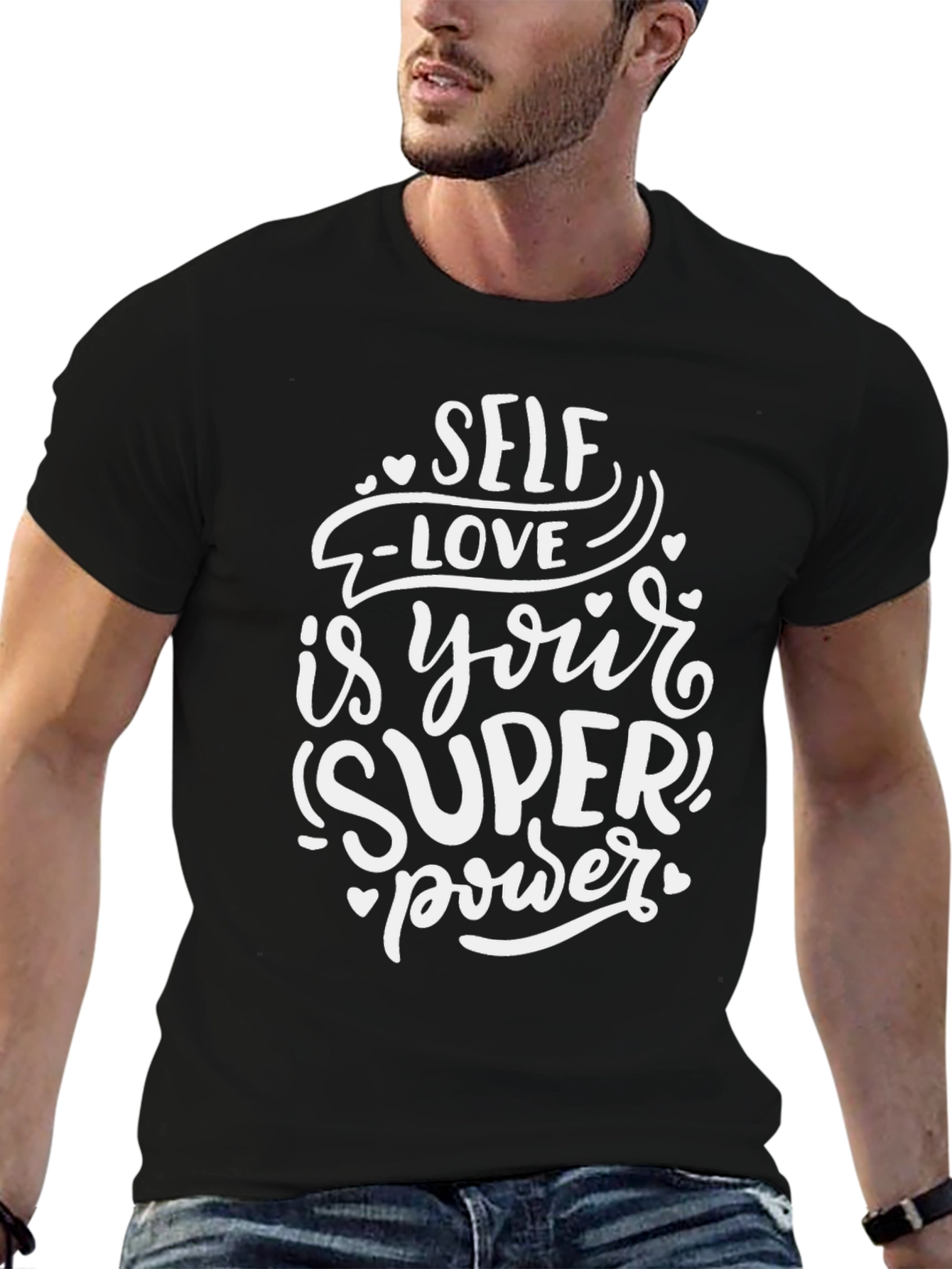 Self-Love Superpower Graphic Tee - Black T-Shirt