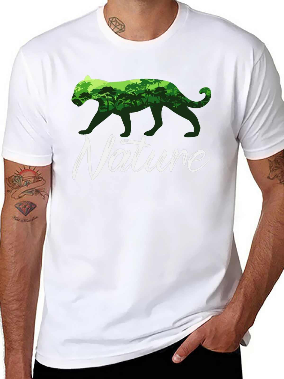 Nature T-Shirt: Panther Jungle Graphic Tee