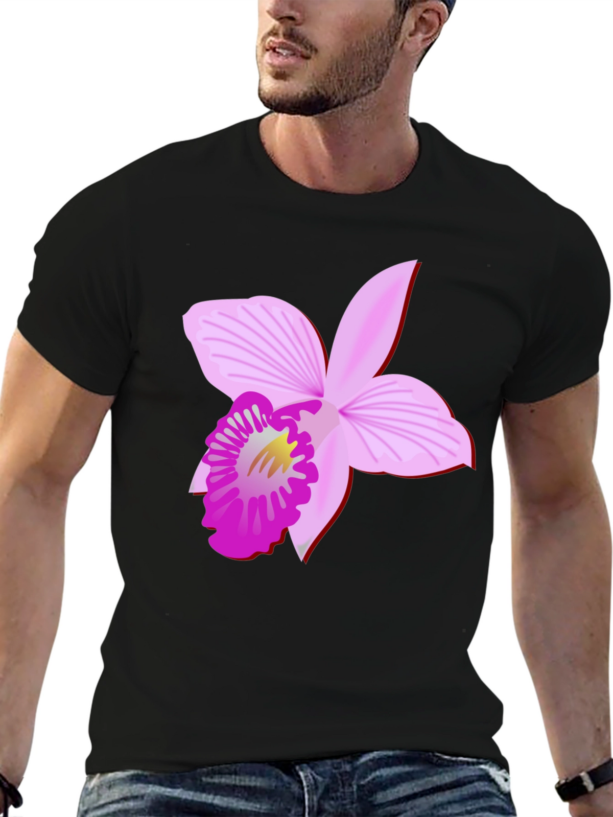 Orchid Graphic Black Tee
