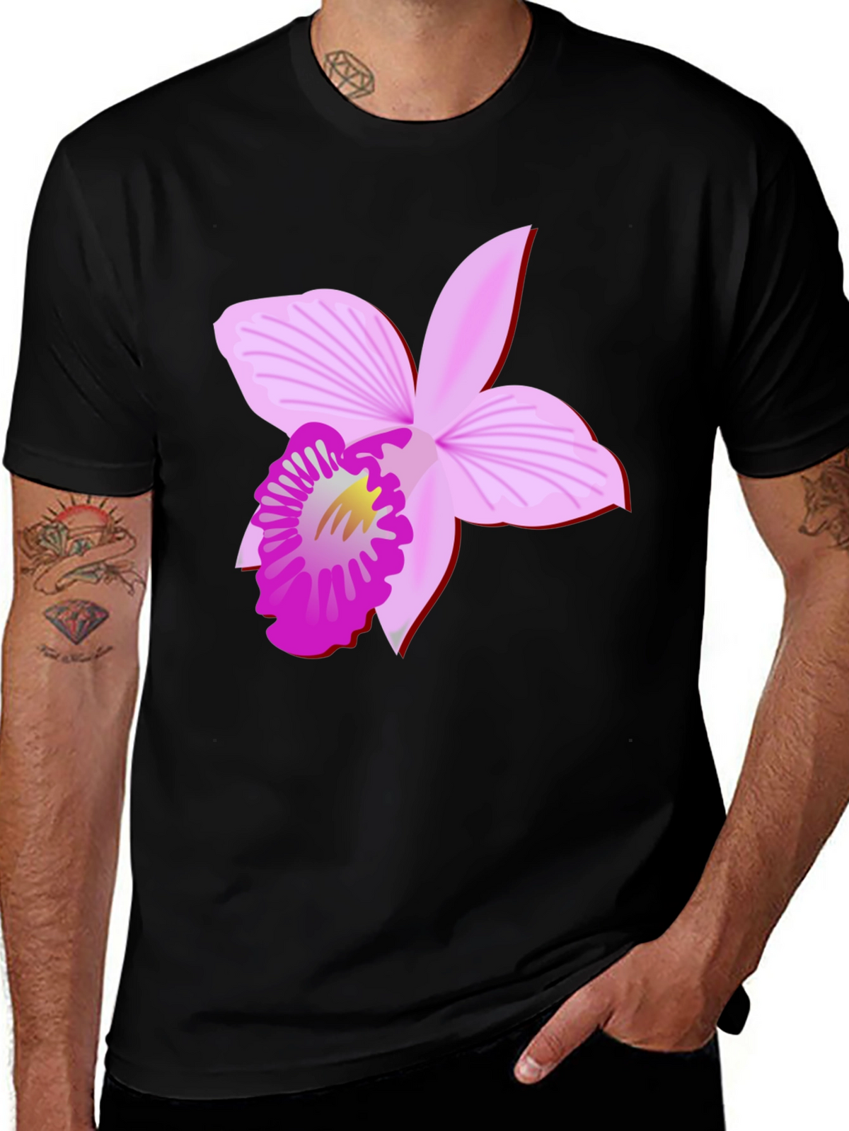 Orchid Graphic Black Tee