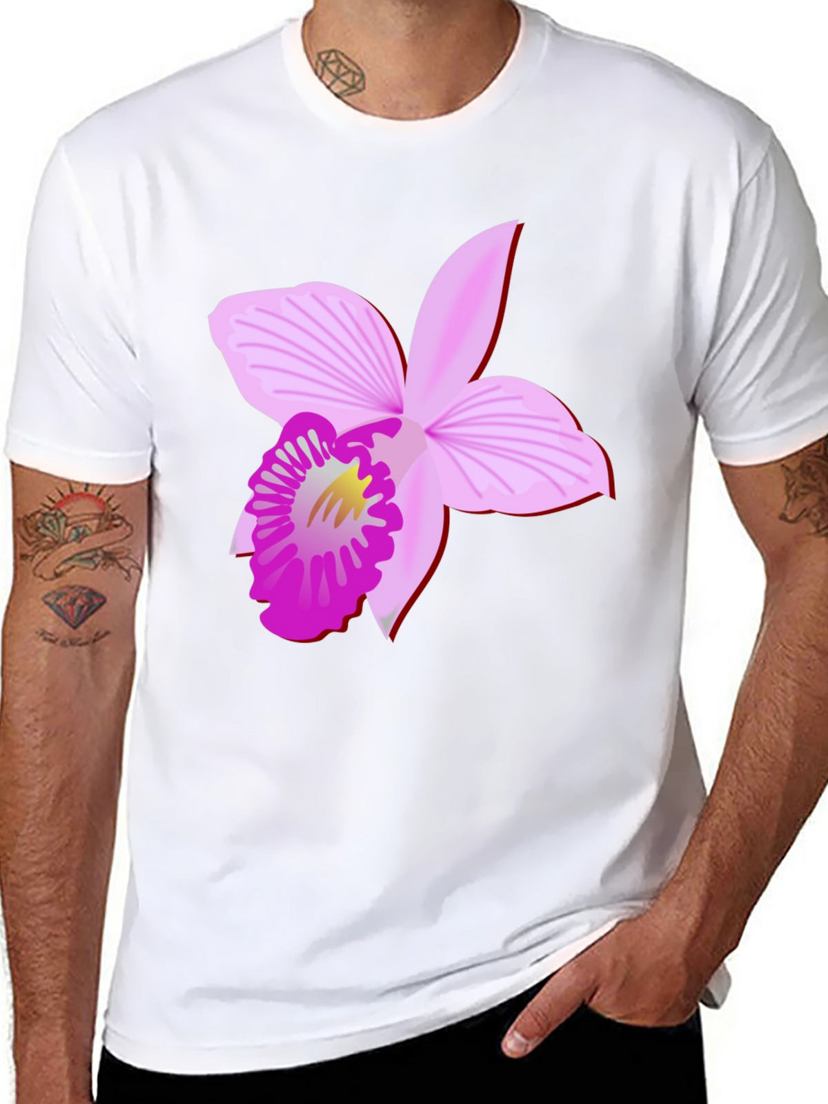 Orchid Graphic Black Tee