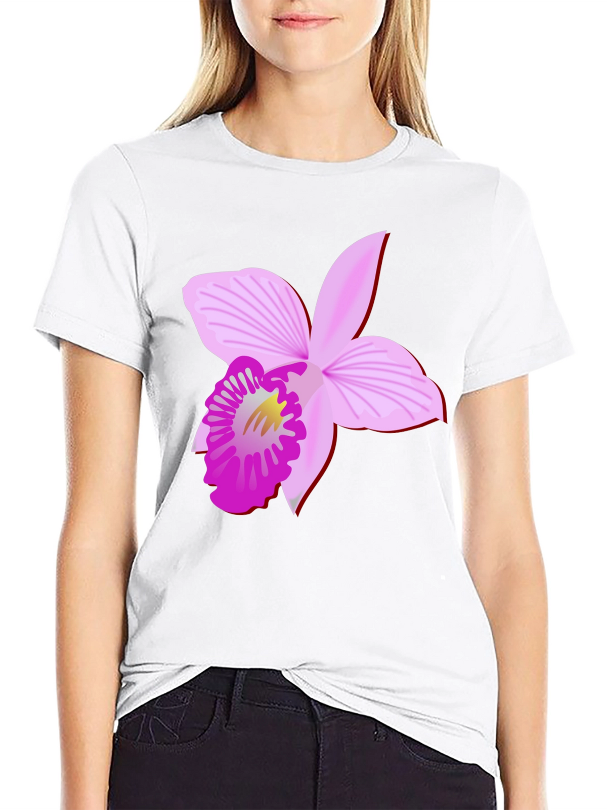 Orchid Graphic Black Tee