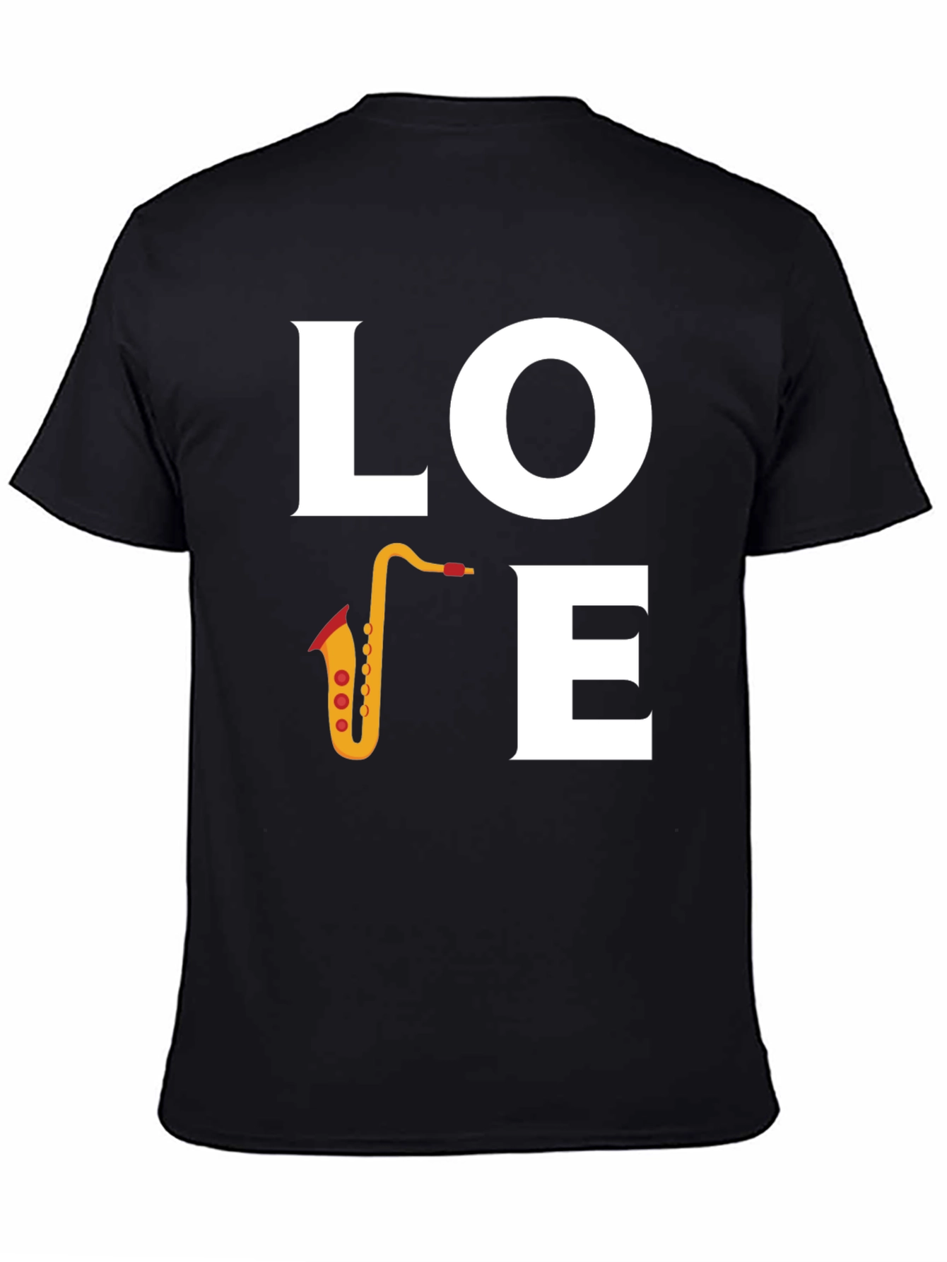 Love Saxophone Graphic T-Shirt - Black