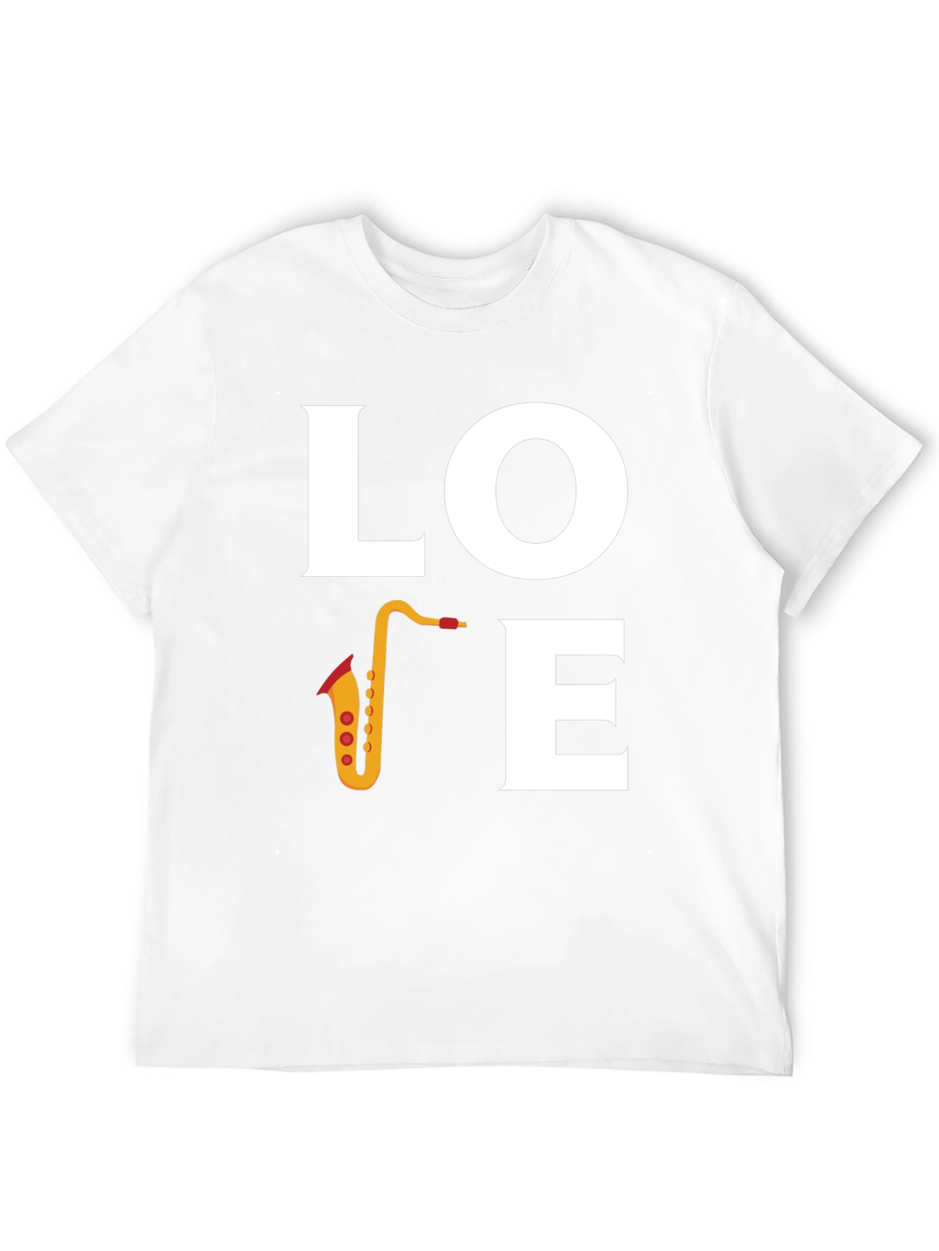 Love Saxophone Graphic T-Shirt - Black