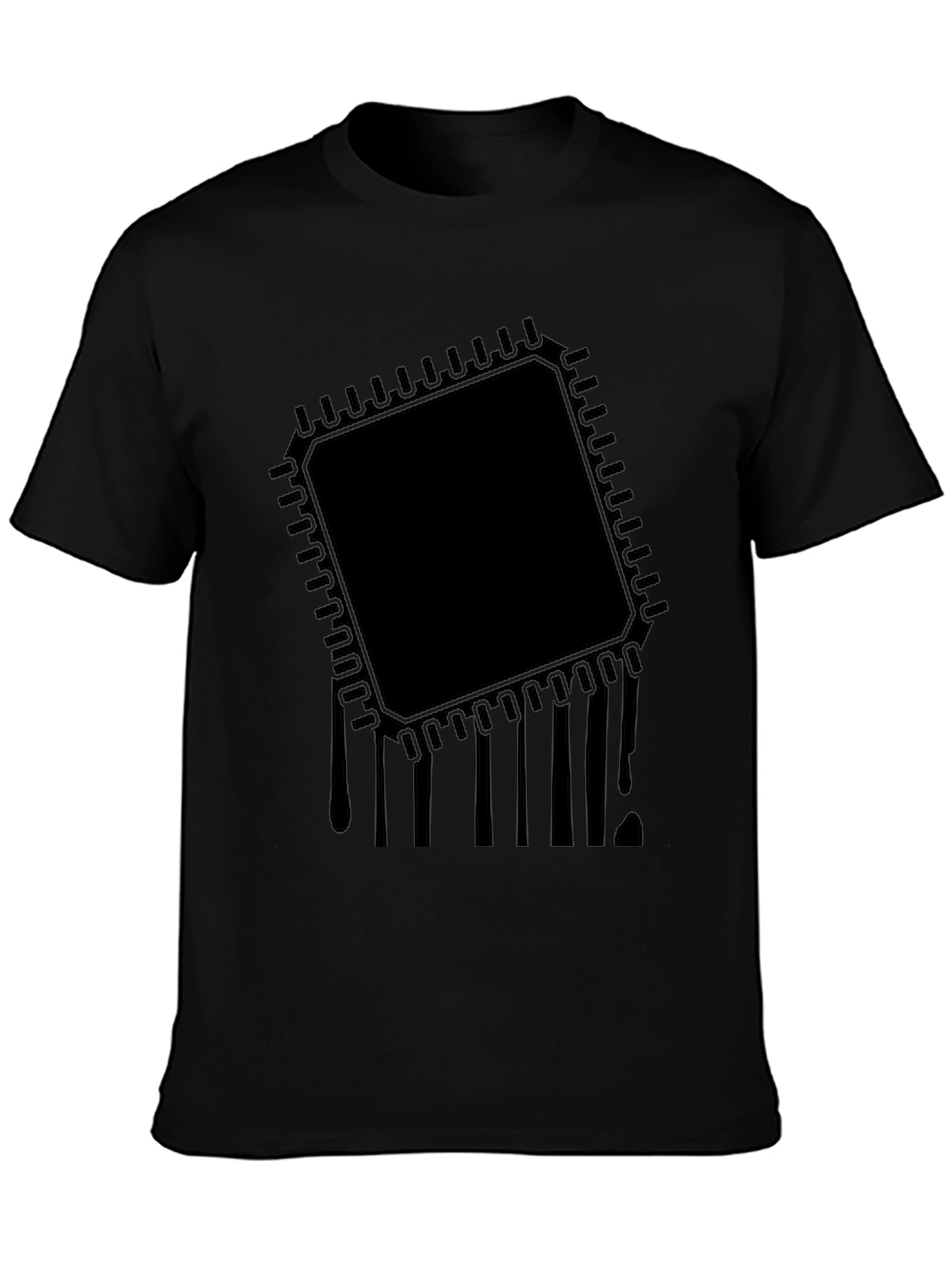 Circuit Drip Black T-Shirt - Tech Inspired Style