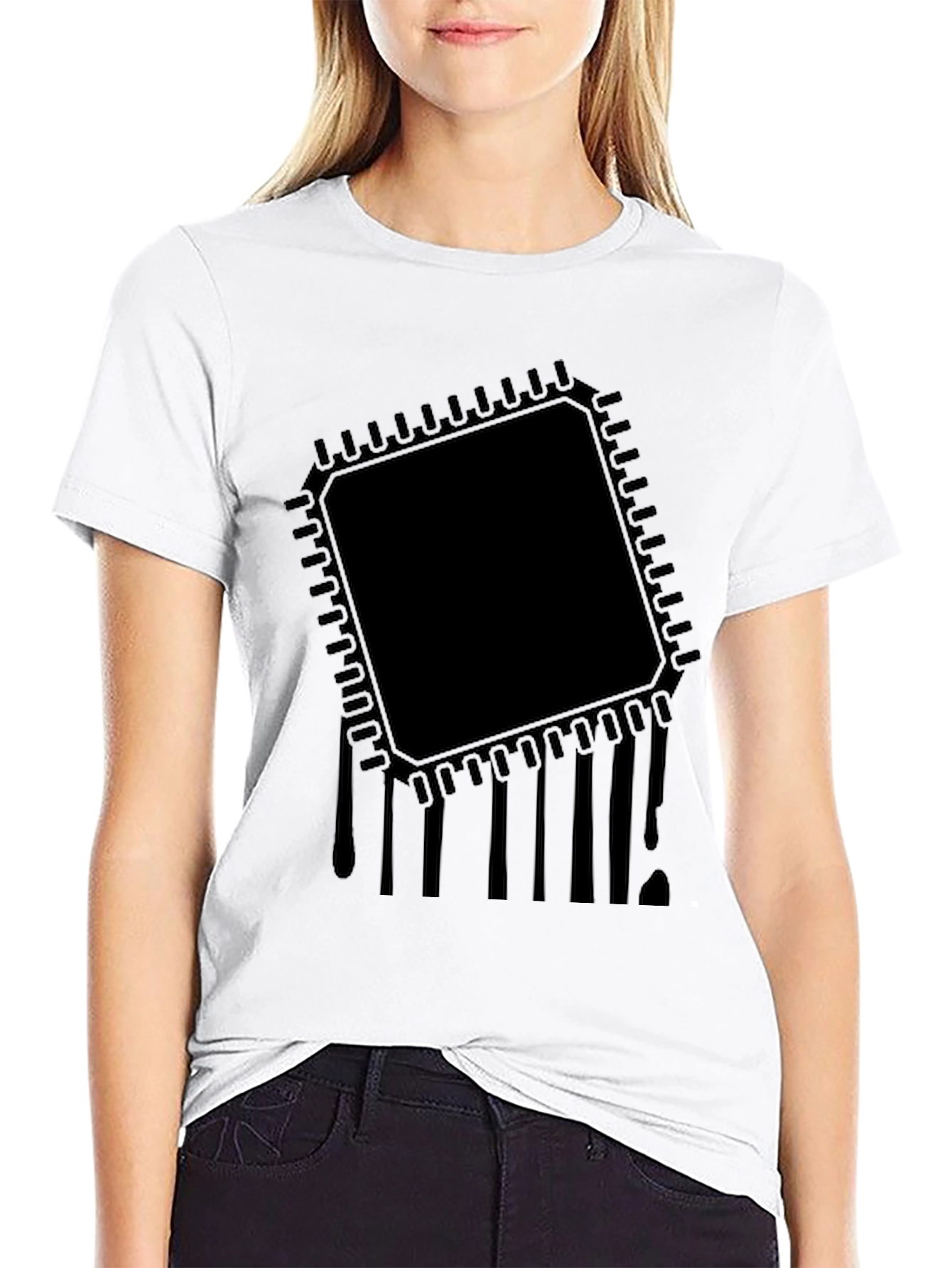 Circuit Drip Black T-Shirt - Tech Inspired Style