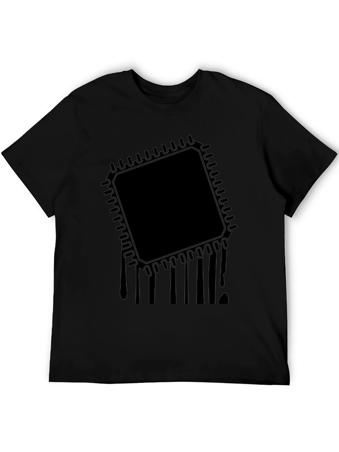 Circuit Drip Black T-Shirt - Tech Inspired Style