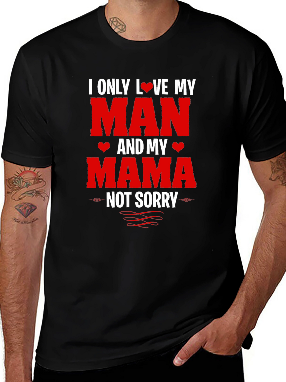 I Love My Man and My Mama T-Shirt