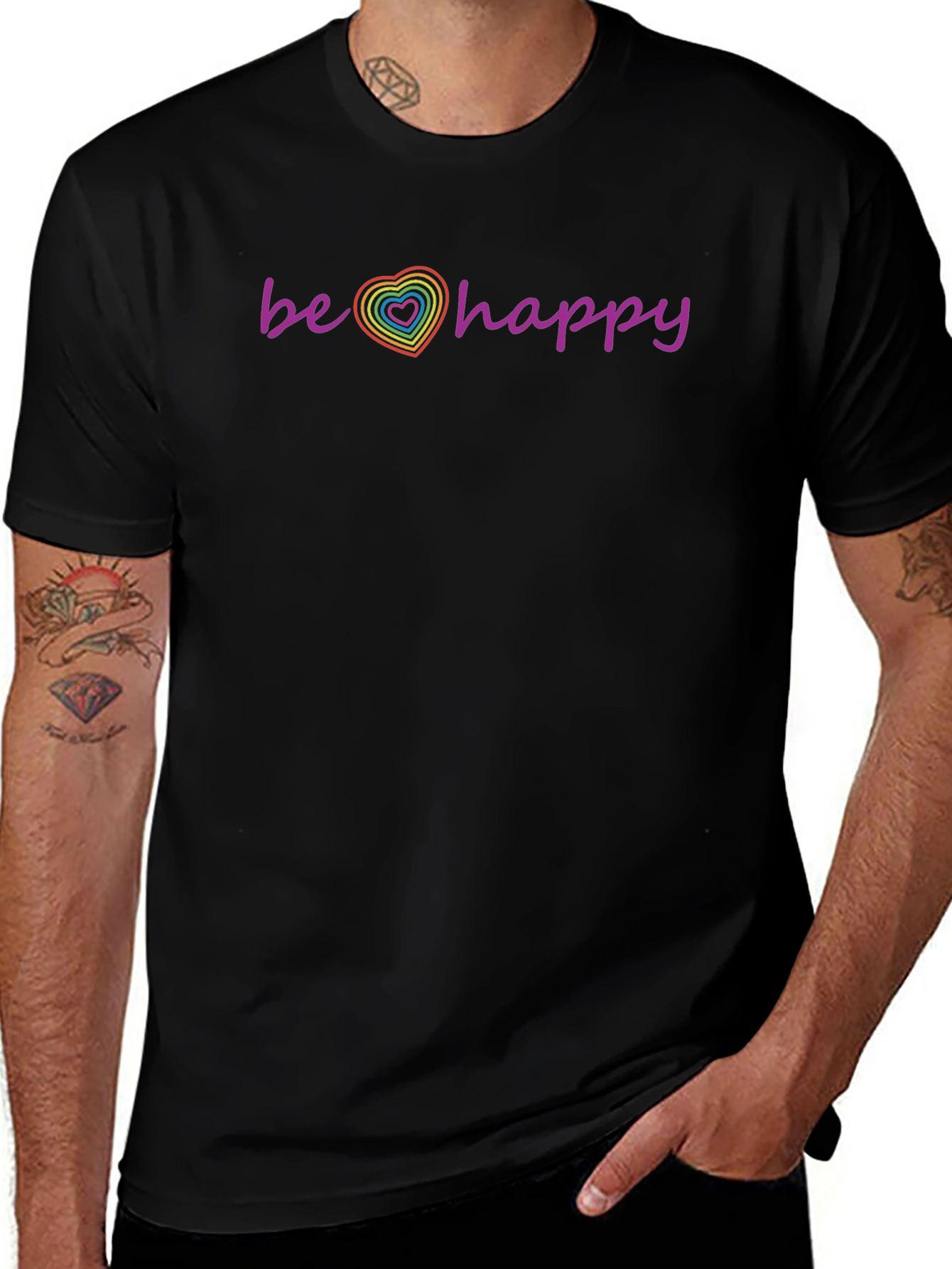 Be Happy Pride Heart T-Shirt