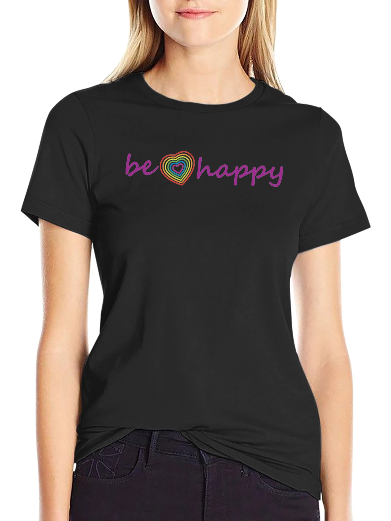 Be Happy Pride Heart T-Shirt