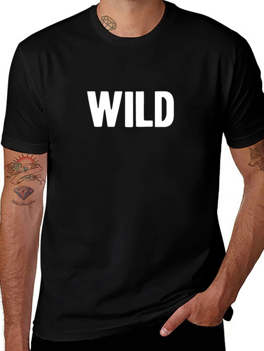 Wild Graphic Print Black T-Shirt