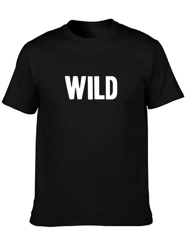 Wild Graphic Print Black T-Shirt