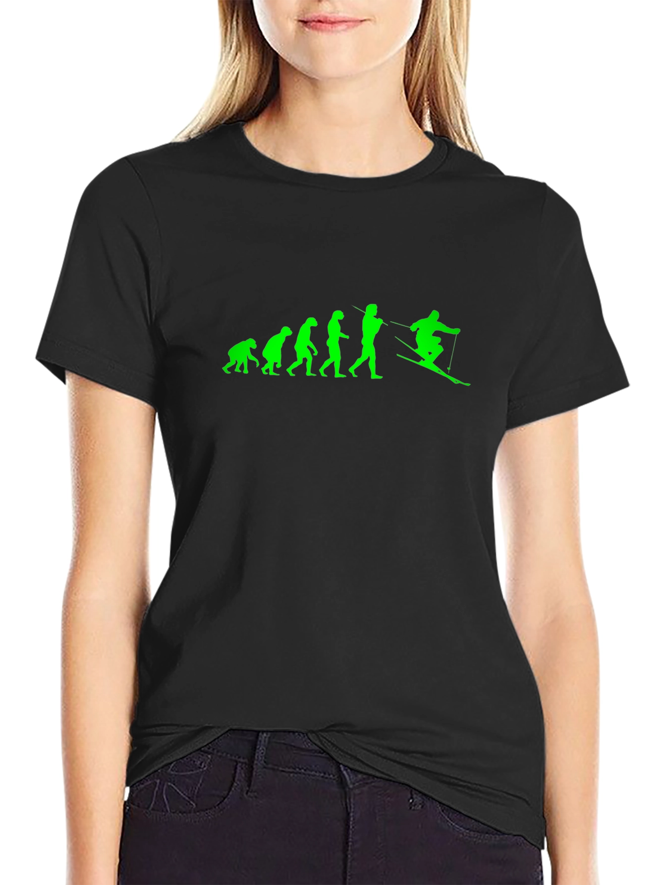 Evolution of Skiing T-Shirt - Black