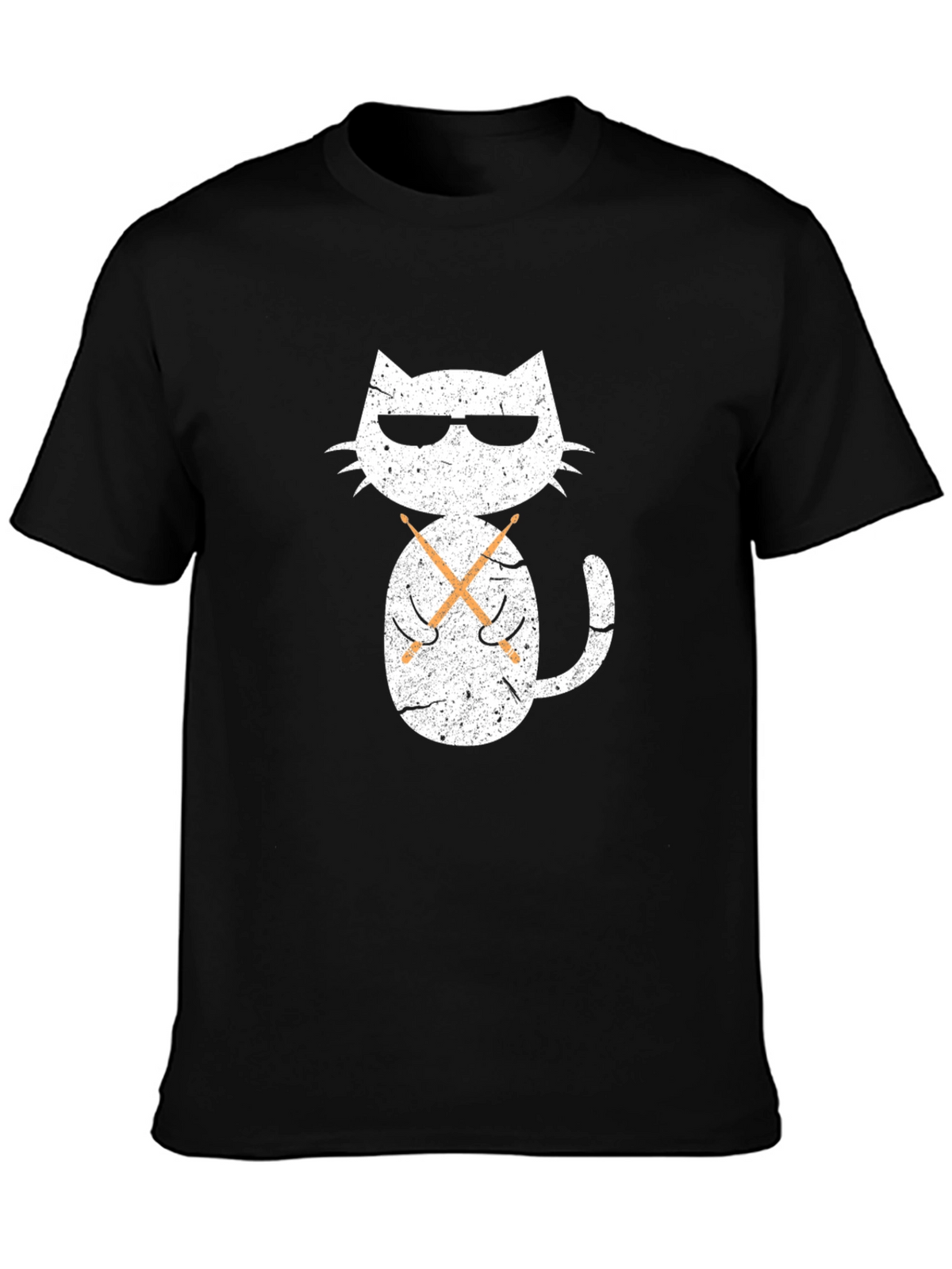Cool Cat Drummer Graphic T-Shirt