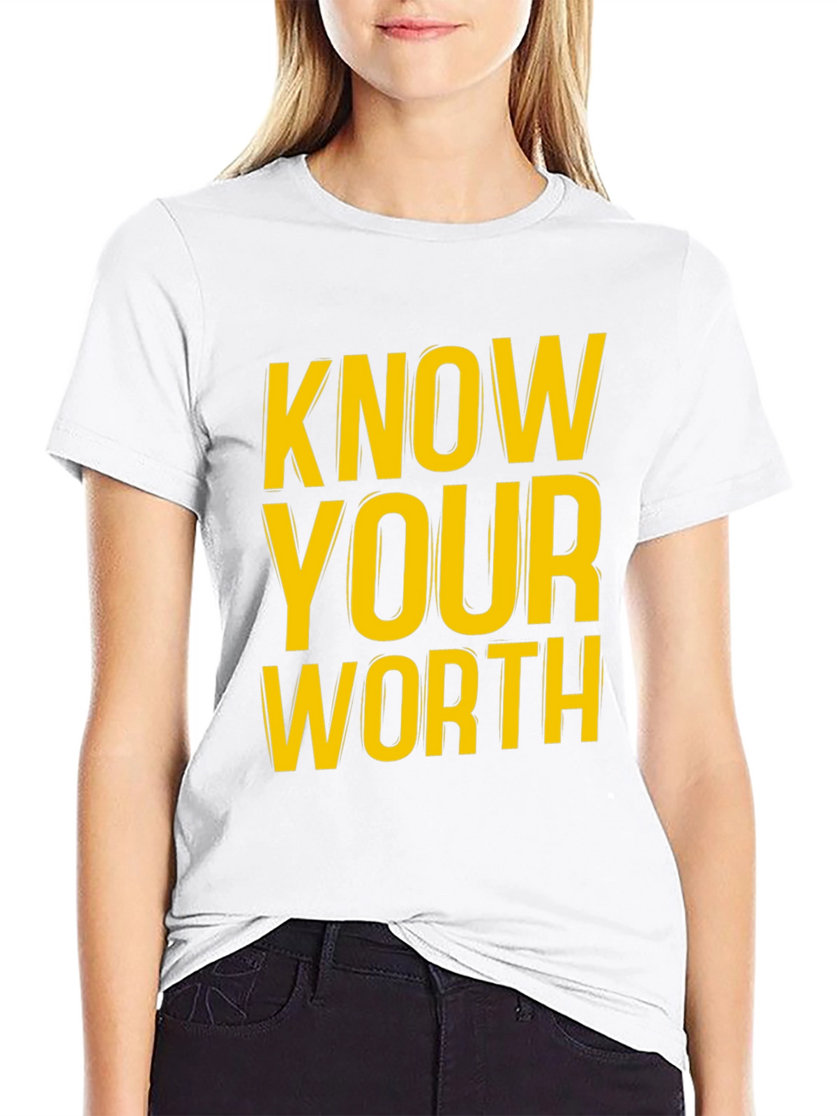 Know Your Worth Graphic Print T-Shirt