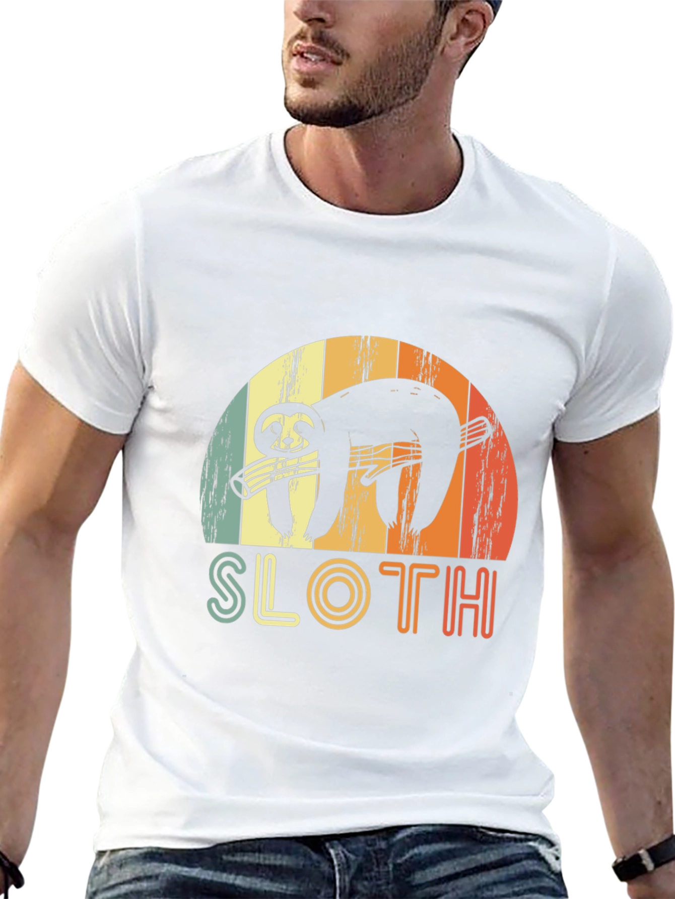 Retro Sloth Guitar T-Shirt