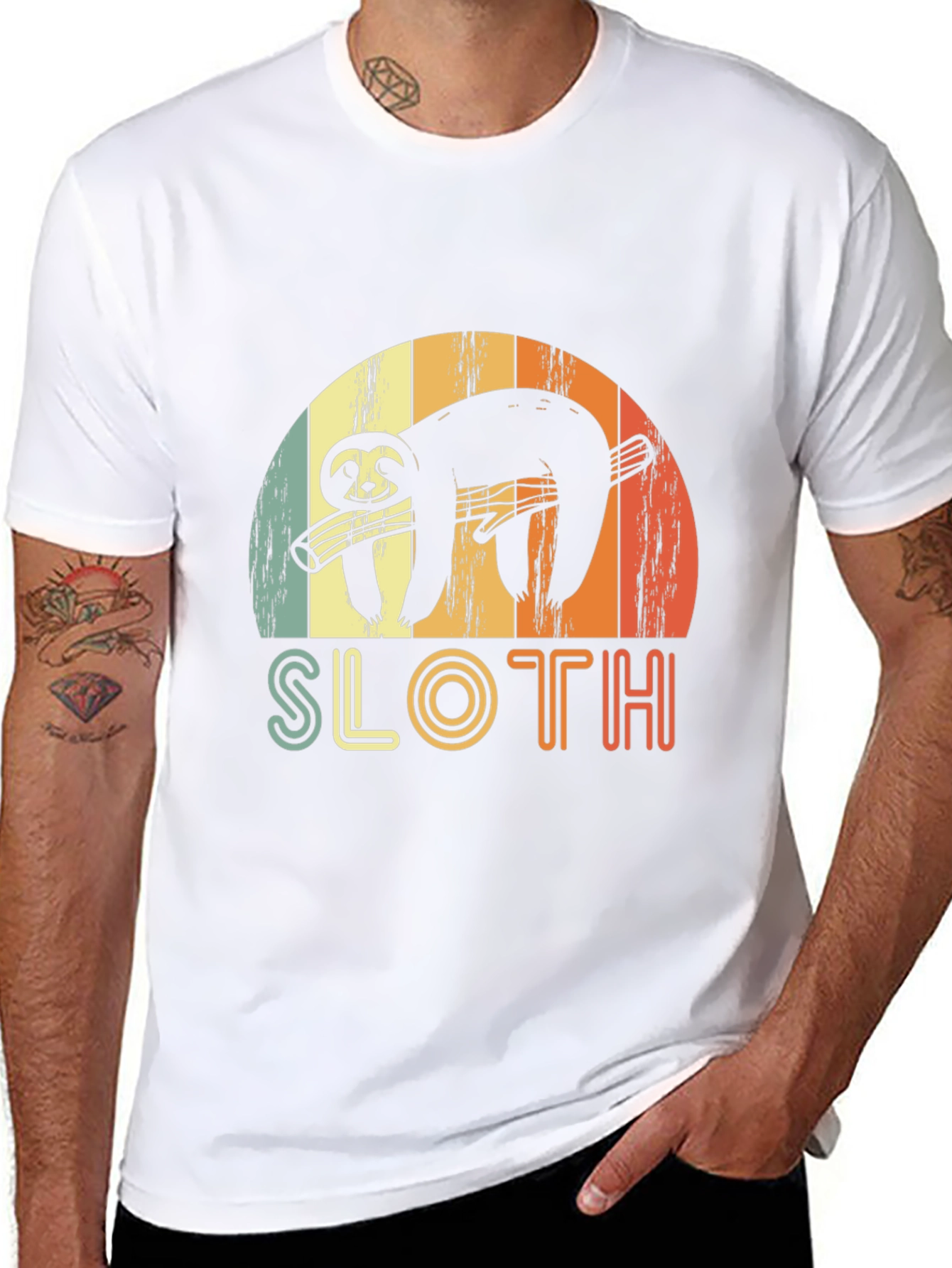 Retro Sloth Guitar T-Shirt