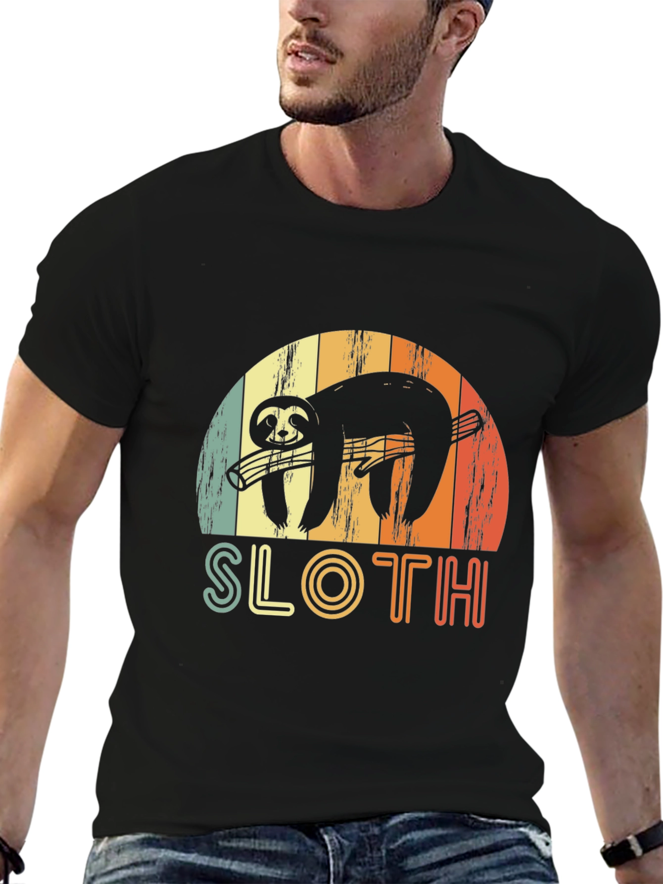 Retro Sloth Guitar T-Shirt