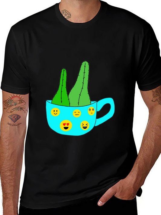 Emoji Cactus Tee - Quirky Plant Lovers T-Shirt